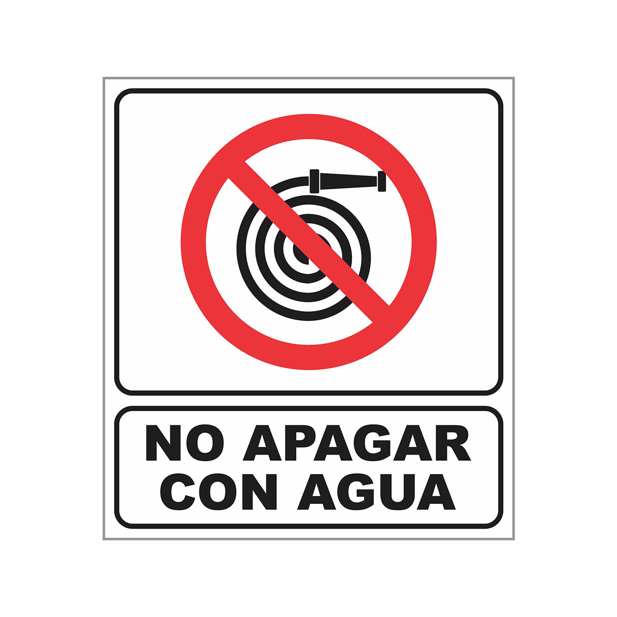 Cartel No Apagar con Agua