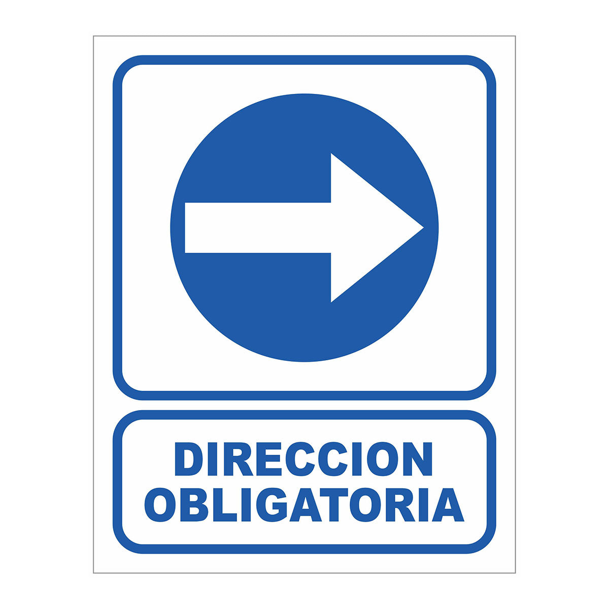 Cartel Dirección Obligatoria con Flecha a la Derecha