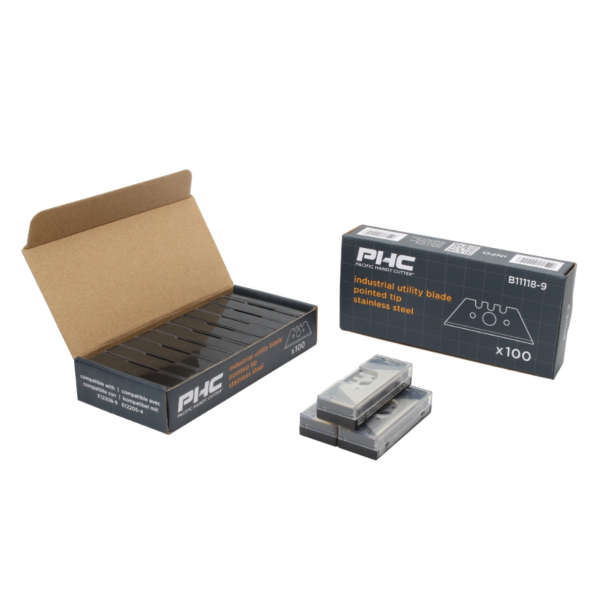 Cuchillas Acero Inoxidable Punta Recta Caja x 100