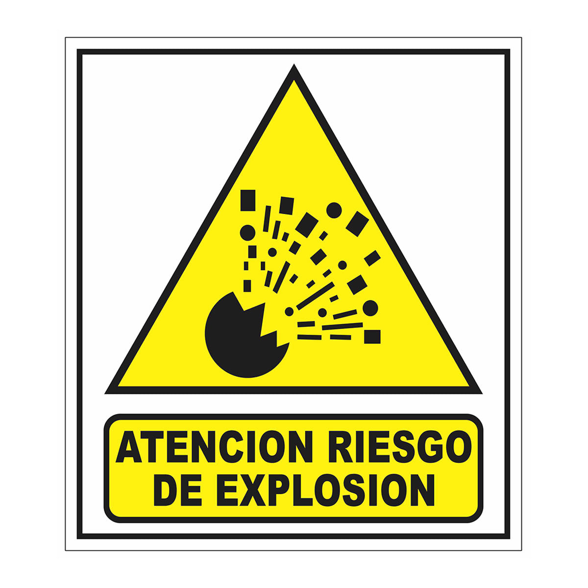 Cartel Atención Riesgo de Explosión