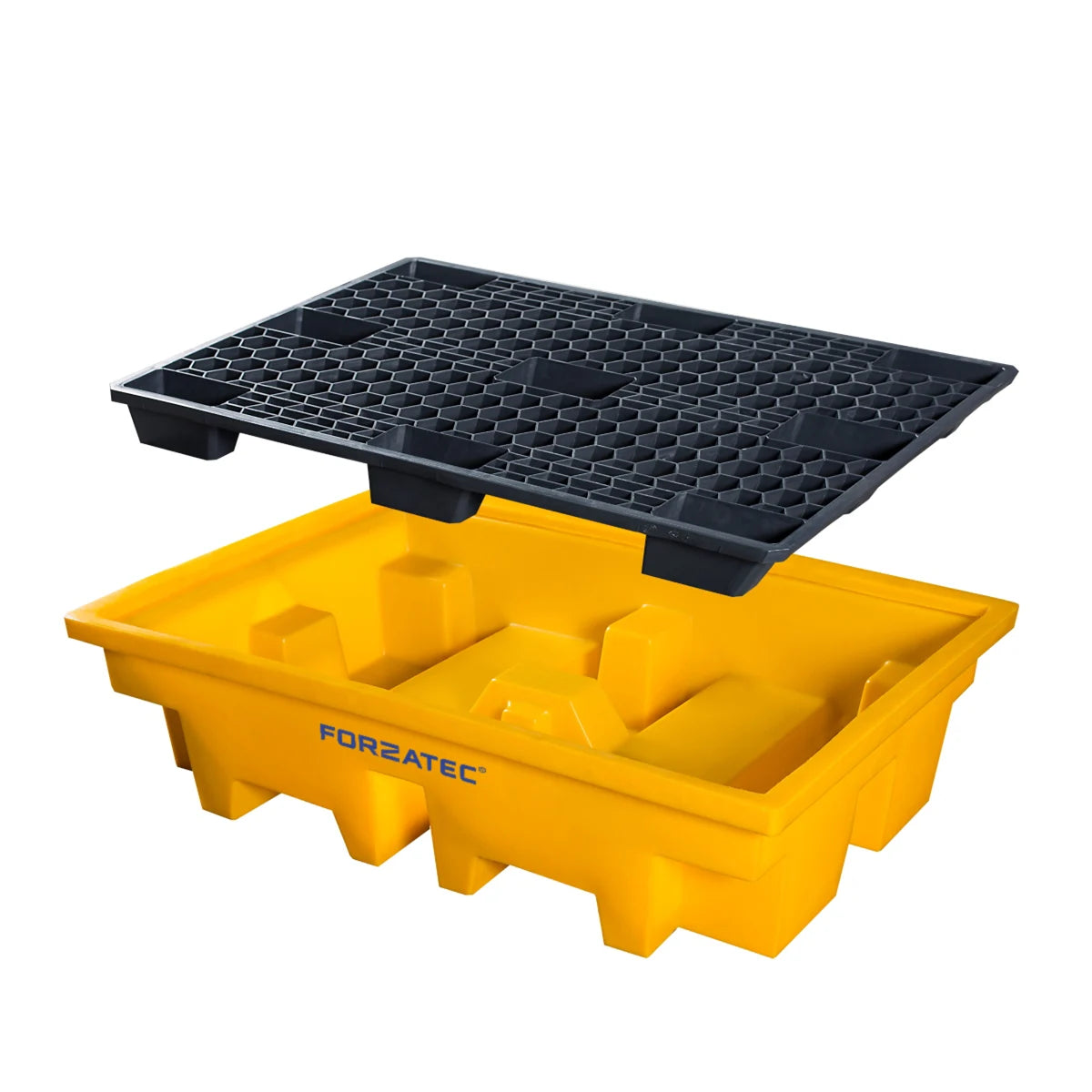 Pallet Antiderrame para 2 Tambores de 200L Con Rejilla Inyectada