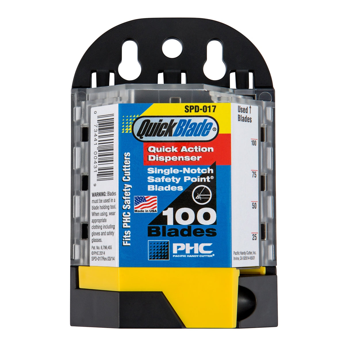Dispenser para Hojas con 100 Cuchillas