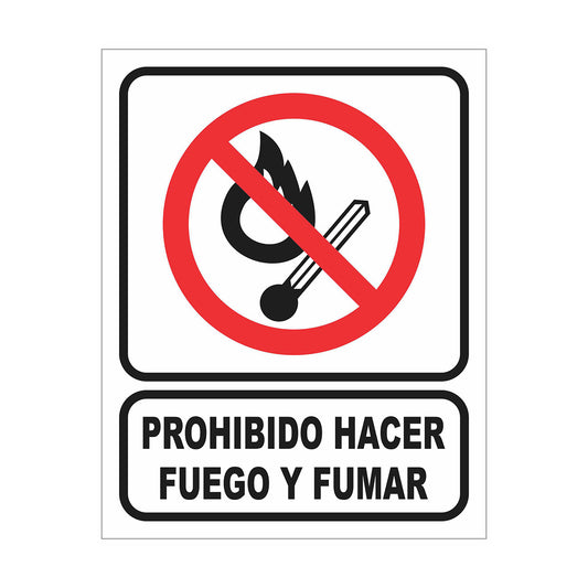Cartel Prohibido Hacer Fuego y Fumar