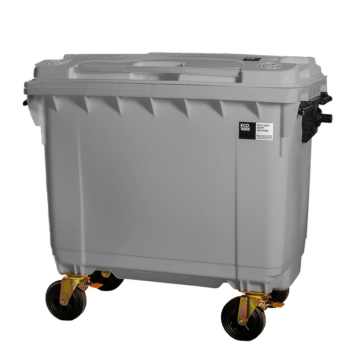 Contenedor Inyectado de 660L con Ruedas y Tapa