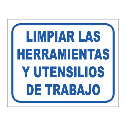 Cartel Limpiar las Herramientas y Utensilios de Trabajo