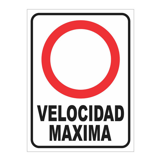 Cartel Velocidad Maxima