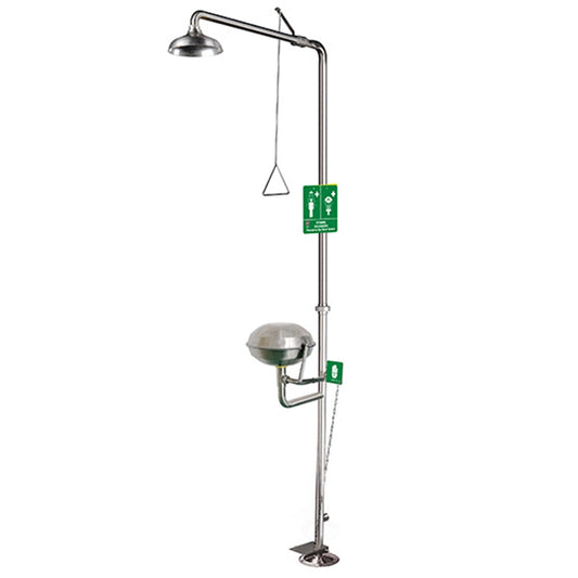 Ducha Lavaojos con Tapa Acero Inoxidable ANSI Z358.1