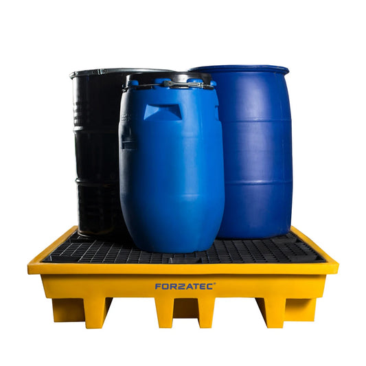 Pallet Antiderrame para 4 Tambores de 200L Con Rejilla Inyectada