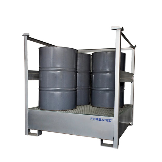 Pallet Metálico Apilable para 4 Tambores